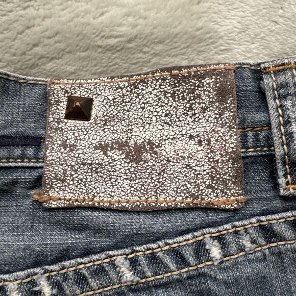 MEK Denim Jeans Boracay Bootcut Mens Distressed Embellished Medium Wash 32x32 - Picture 3 of 16